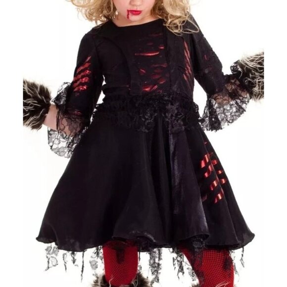 Princess Paradise Howlette Werewolf Costume DRESS Witch Halloween Girls 10/12 - Picture 2 of 7